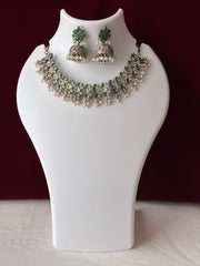 Oxidised Emerald Green Necklace set