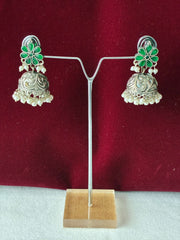 Oxidised Emerald Green Necklace set