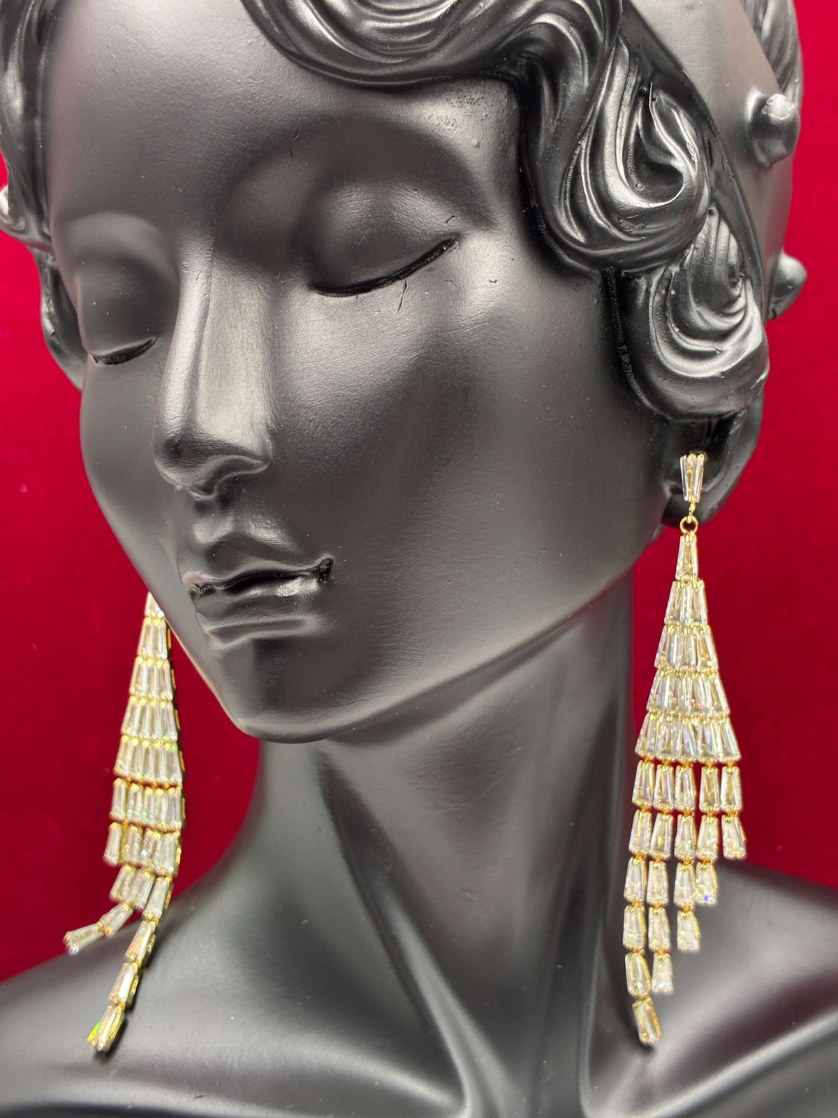 Western Stone studded tassel Earring