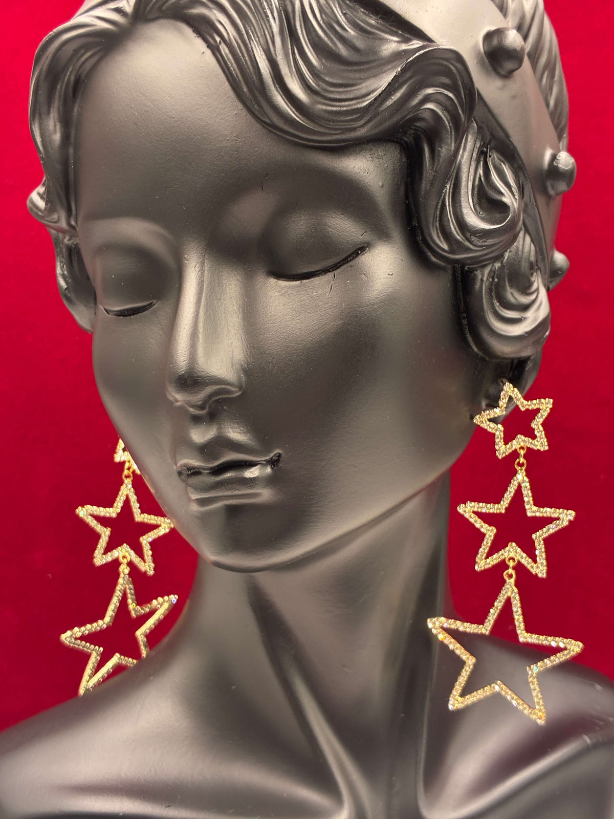 Western Stone studded 3 Star Earring