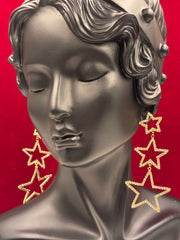 Western Stone studded 3 Star Earring