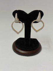 CZ Golden Heart Drop Earring