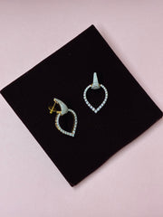 CZ Golden Heart Drop Earring