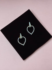 CZ Golden Heart Drop Earring