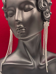 Western Silver Floret Tassel Earring