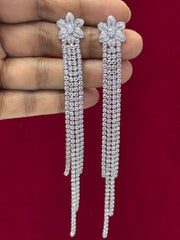 Western Silver Floret Tassel Earring