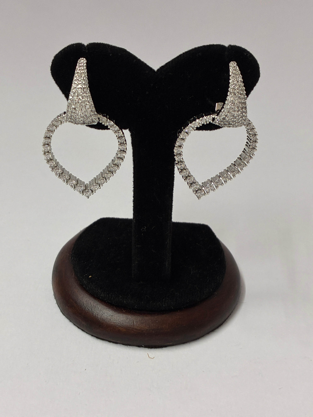 CZ Silver Heart Drop Earring