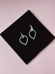 CZ Silver Heart Drop Earring