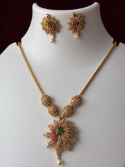 Antique Jadau Peacock Pendant set