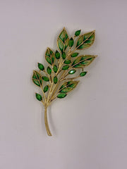 Elegant Green Leaves Brooch