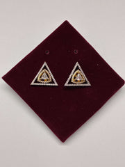 CZ Triangular Stud Earrings