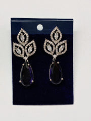 CZ Purple Trio leaves Earrings