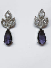 CZ Purple Trio leaves Earrings