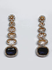 CZ Indigo Chain Designer Earrings