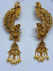 Antique Peacock designer Earcuffs