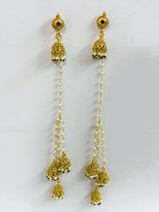 Antique Moti Kashmiri triple Jhumki Earrings