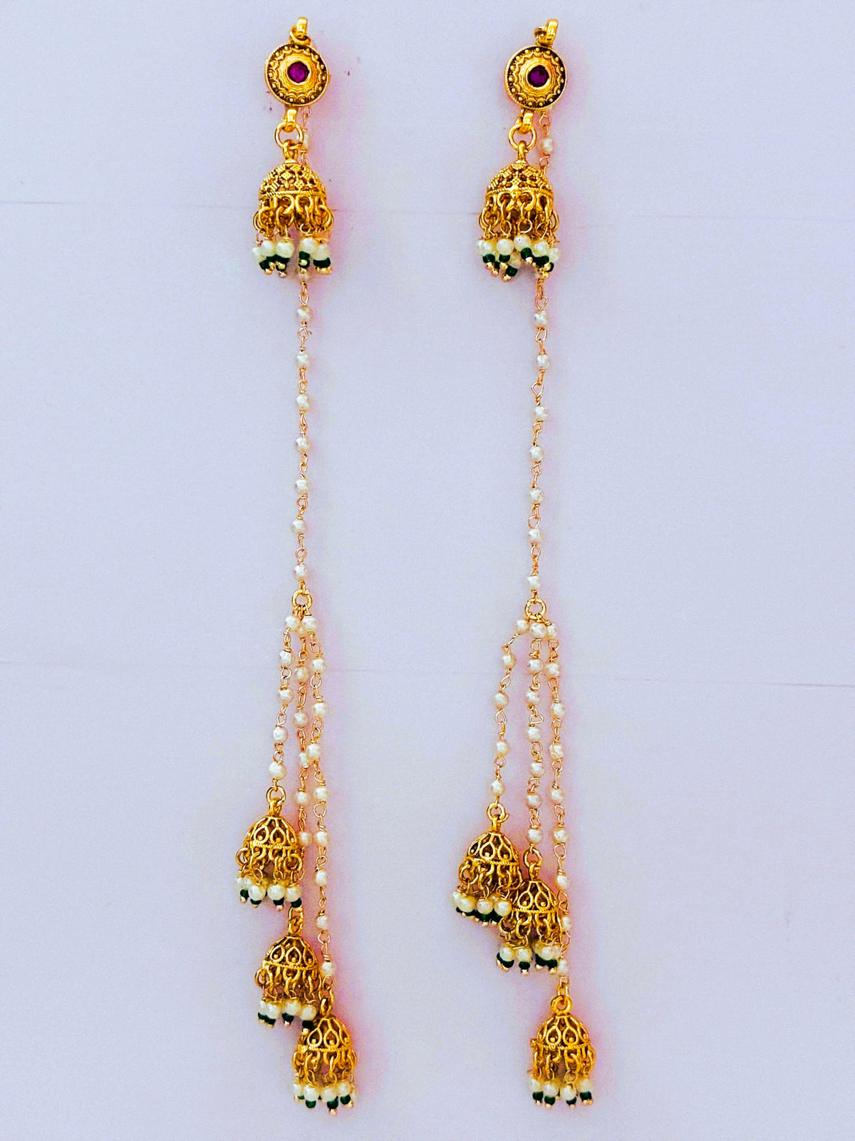Antique Moti Kashmiri Jhumki Earrings
