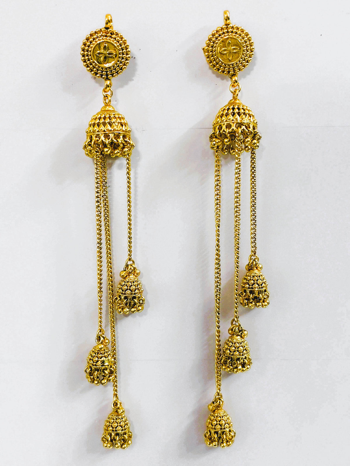 Antique triple Jhumka Kashmiri Earrings