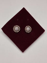 CZ Floral Gleam Stud Earrings