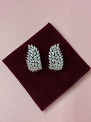 CZ Silver U Shape Hoop Earring