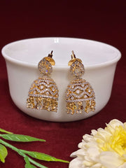CZ Classic Two tone Jhumka Earring