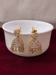 CZ Classic Two tone Jhumka Earring