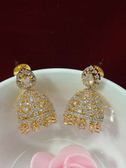 CZ Classic Two tone Jhumka Earring