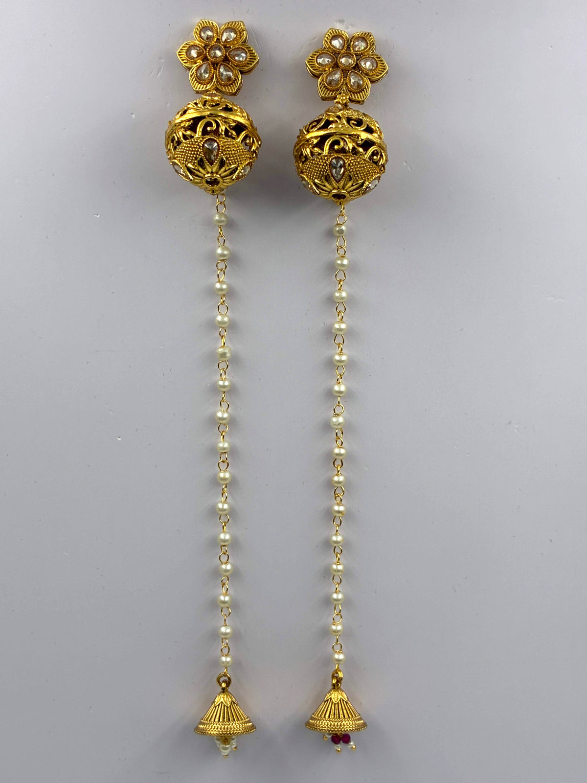 Antique Moti Sequence Kashmiri Earrings