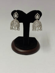 CZ Classic Silver Jhumka Earring