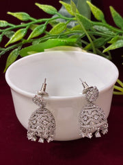 CZ Classic Silver Jhumka Earring