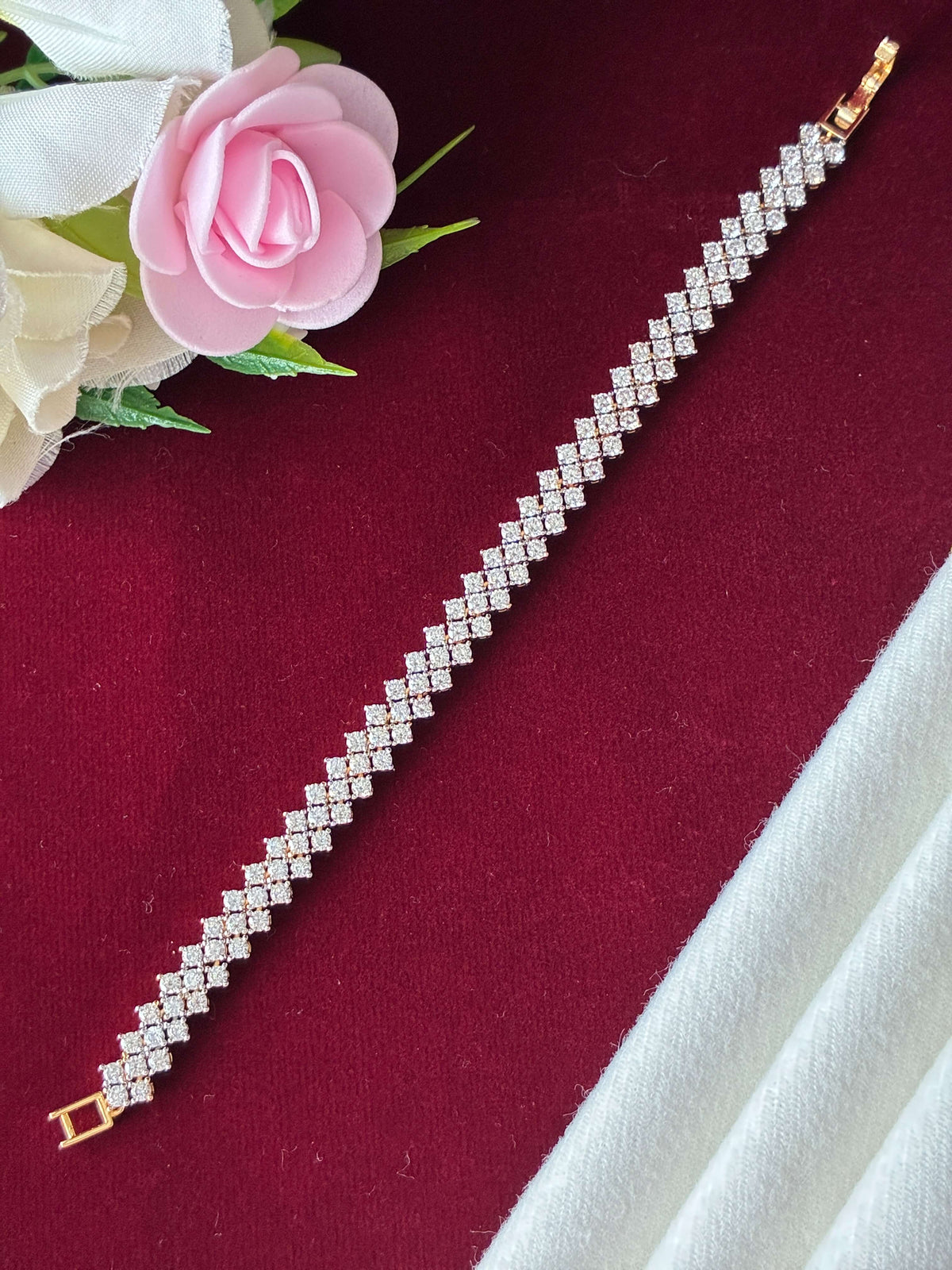 CZ Evergreen Sequence Two Tone Bracelet