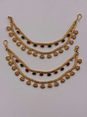 Antique Ruby Green Two tier Ear chain