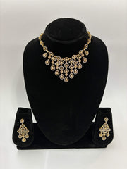 CZ  Dual Tone Designer Necklace Set