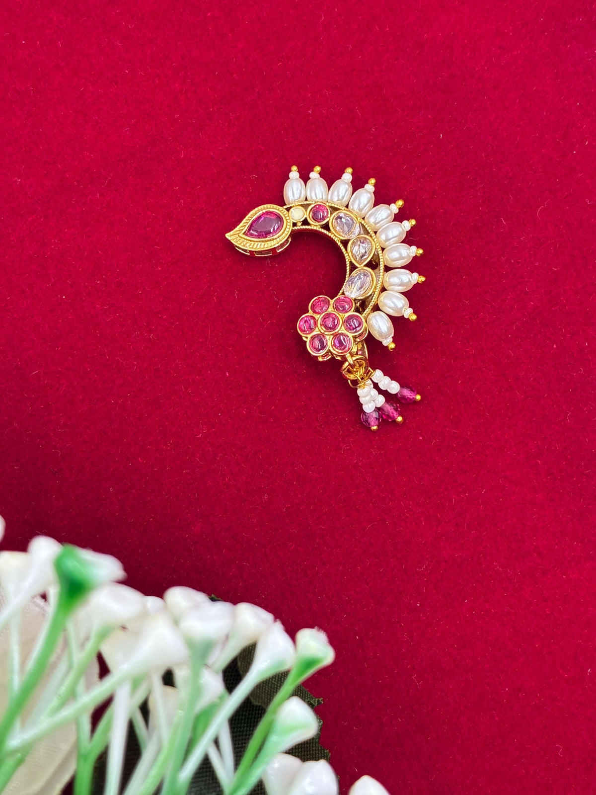 Antique Ruby floret Nose Ring