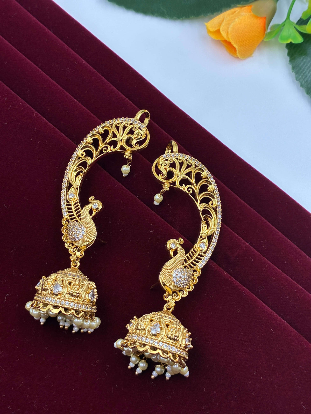 Antique Peacock designer earcuff Earring