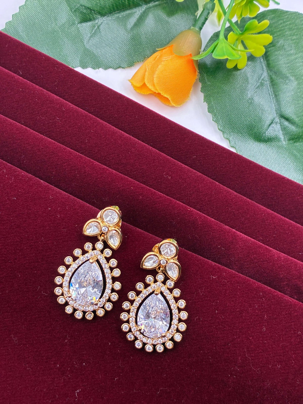 Kundan Drop designer Earring