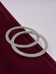 CZ Silver Tone Single Line Bangle
