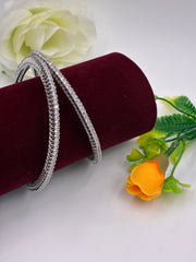 CZ Silver Tone Single Line Bangle