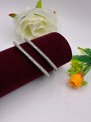 CZ Silver Tone Single Line Bangle