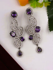 CZ Lavender spiral designer Dangle Earring