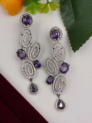 CZ Lavender spiral designer Dangle Earring