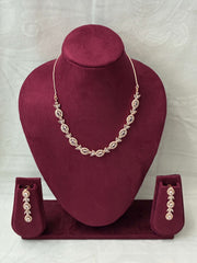 CZ Designer Rose Gold Necklace Set
