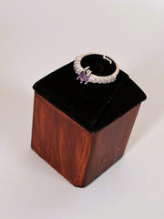 CZ purple drop design Finger Ring