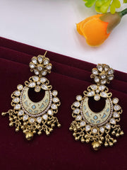 Kundan Meenakari Chandbali Earring