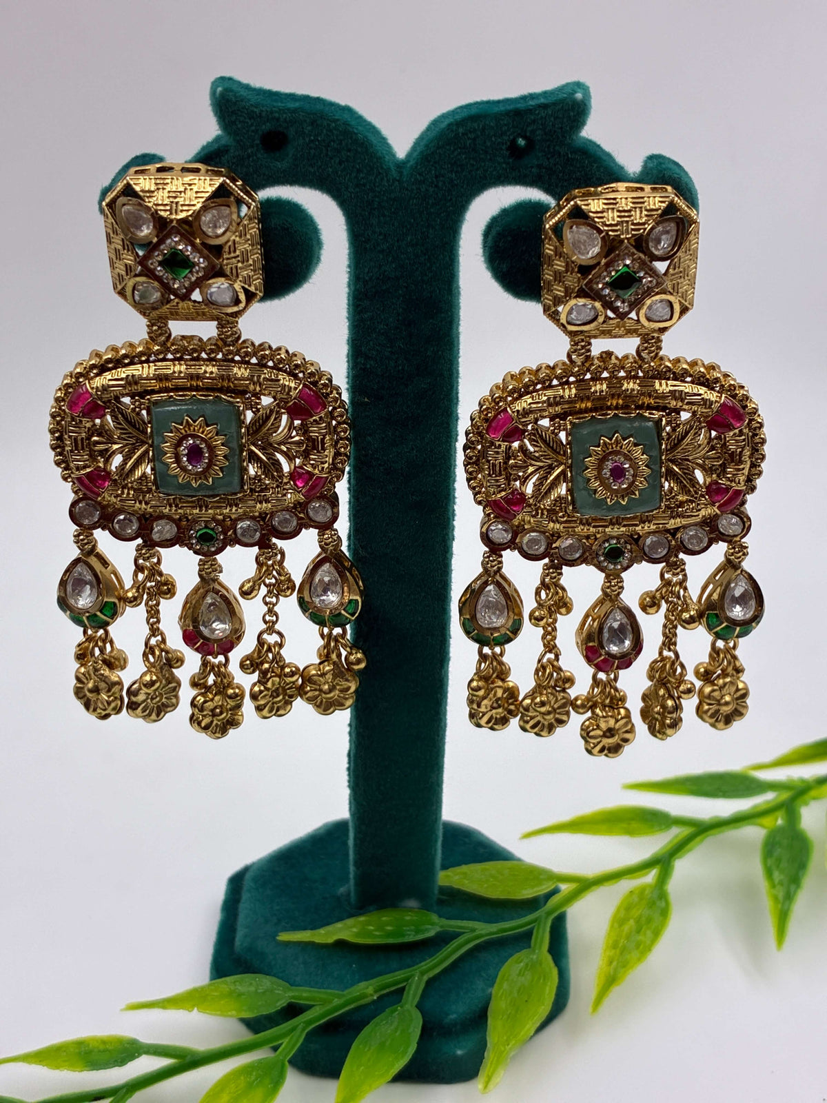 Kundan Meenakari Designer Dangle Earring