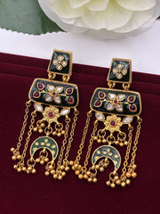 Antique Meenakari Chain Earring