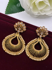 Antique Moti designer Chandbali Earring