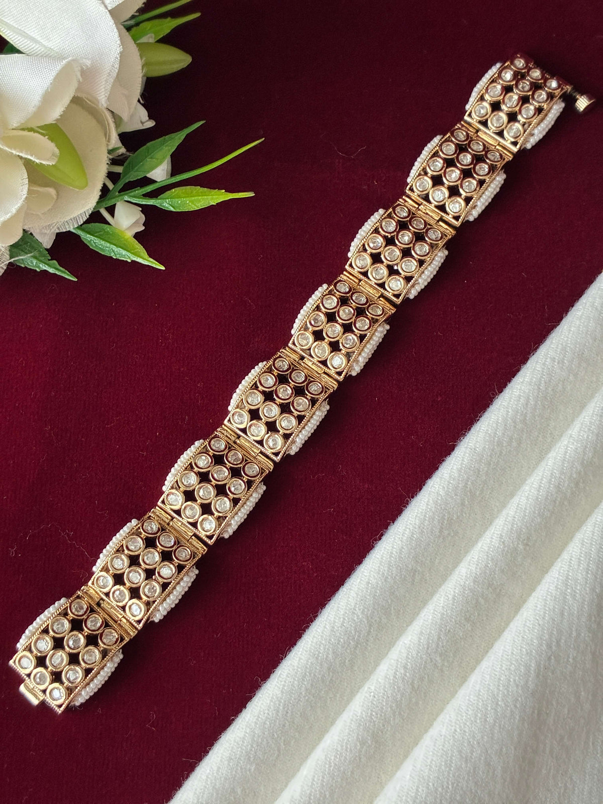 Kundan Gajra Bracelet