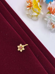 CZ Ruby-white Star Nose Ring