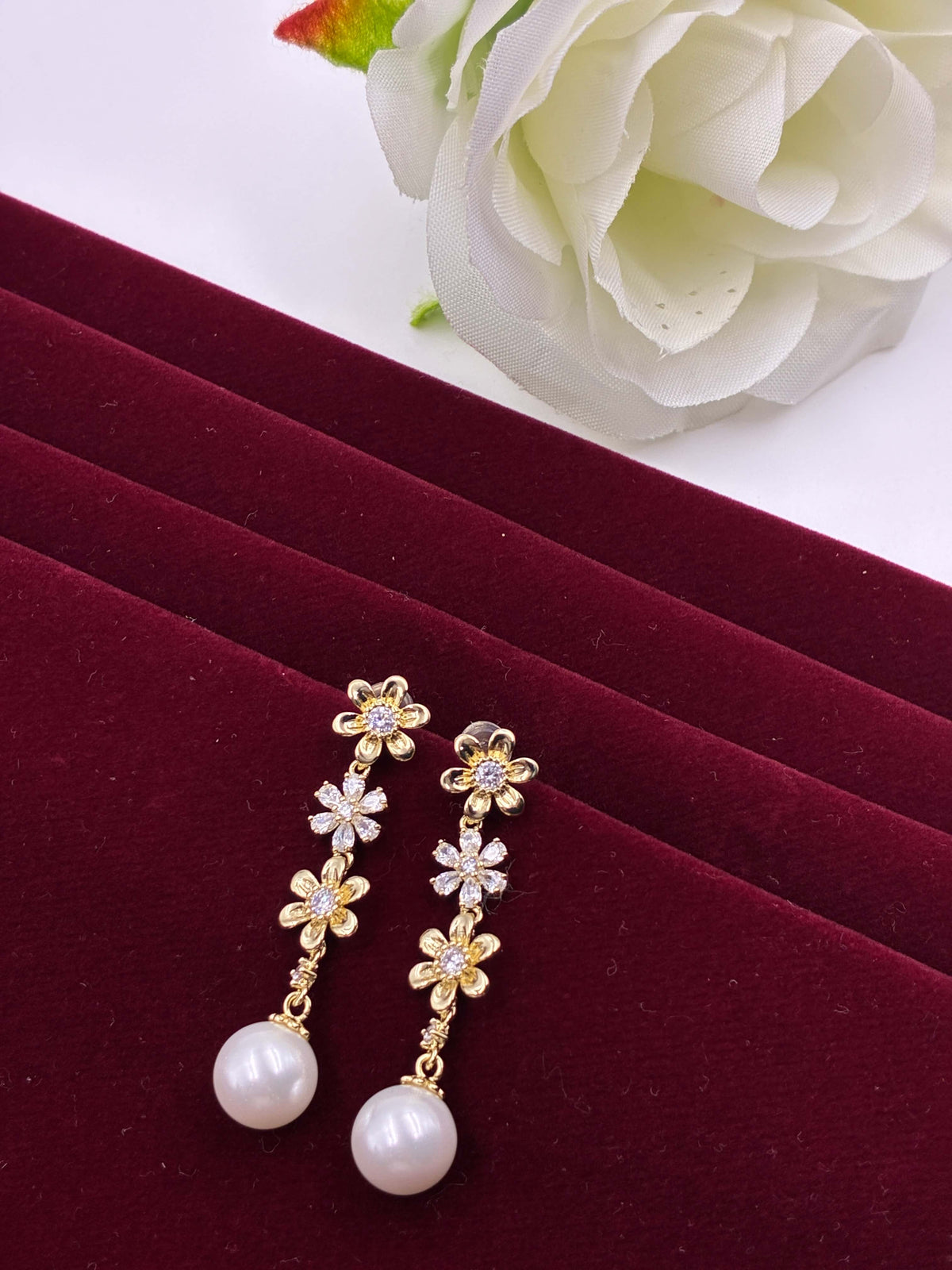 Western Three Flower Designer Earring